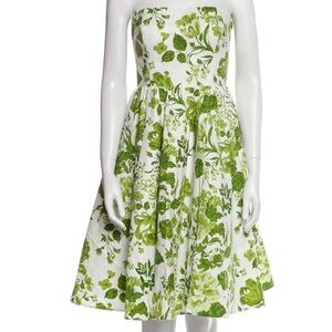 Reformation Leafy Green Strapless Dress